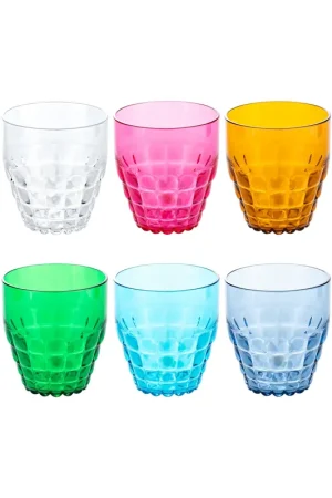 Compra Online Guzzini Set 6 Bicchieri Bassi Tiffany Acqua H8,5xD9,5 cm