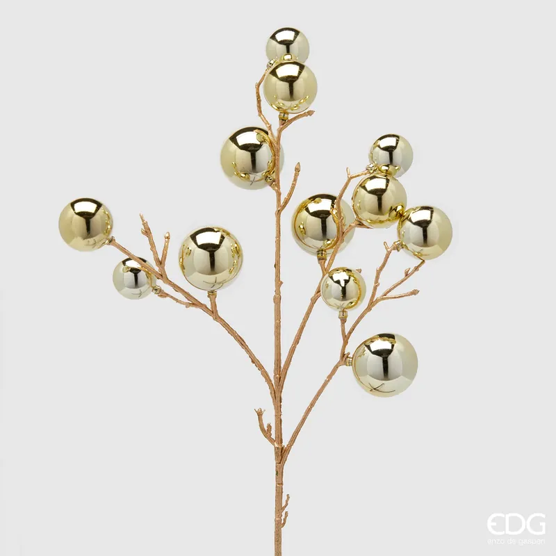 Offerta Limitata EDG Enzo De Gasperi Decoro Ramo Palle Mix 12 pezzi H53 cm Oro