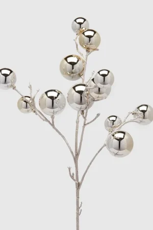 EDG Enzo De Gasperi Decoro Ramo Palle Mix 12 pezzi H53 cm Argento Ultime Pezzi