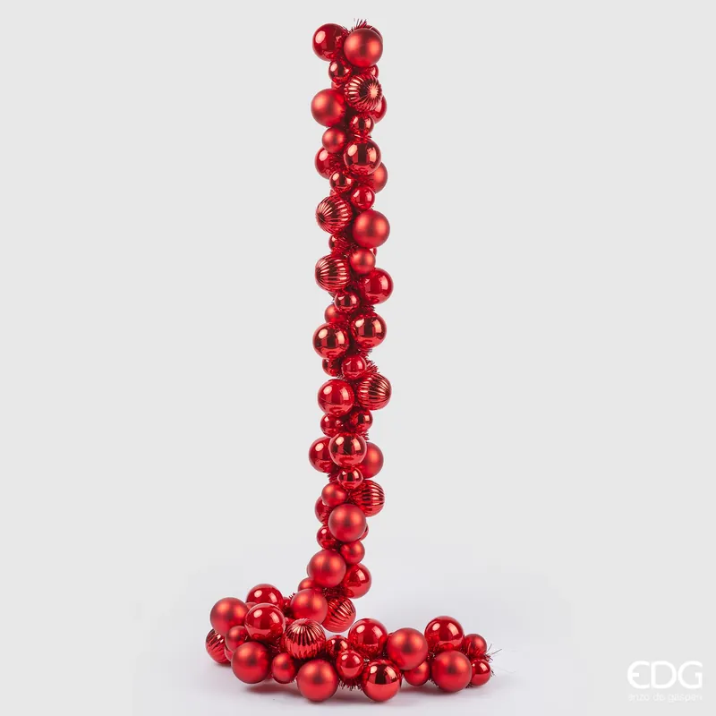 Offerta Speciale EDG Enzo De Gasperi Festone Natalizio Palle Mix 100 Pezzi L 150 cm Rosso