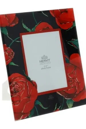 Occasione Imperdibile Hervit Cornice Natalizia Rose Baccarat 24x29 cm Nera