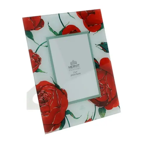 Hervit Cornice Natalizia Rose Baccarat 24x29 cm Bianco A Buon Prezzo