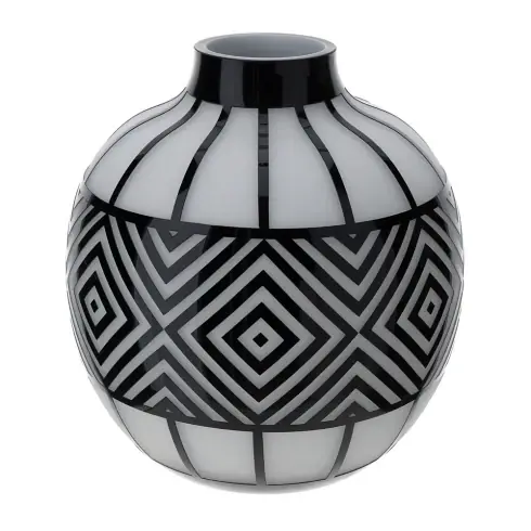 Offerta Limitata Hervit Vaso Cage Bianco Satinato in Vetro Bianco H28 cm