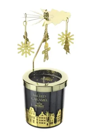 Hervit Candela Natalizia in Barattolo con Giostrina 150g Salted Caramel Subito Disponibile