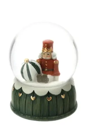 Nuovo Arrivo Hervit Decorazione Natalizia Palla Neve in Resina D6,5xH8,5 cm Soldatino Seduto