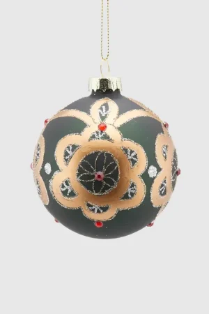 Sconto EDG Enzo De Gasperi Pallina di Natale in Vetro Flor D8 cm Verde
