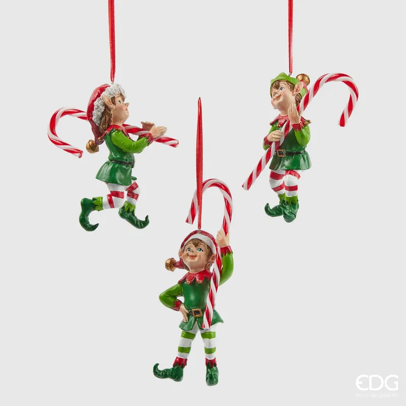 Offerta EDG Enzo de Gasperi Set 3 Decorazioni Elfo Cuoco H16 cm