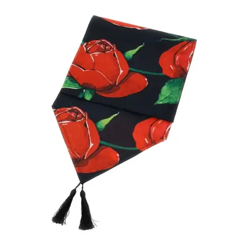 Hervit Runner Natalizio Rose Baccarat 33x180 cm Nero Vendita Finale