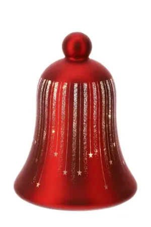Saldi Hervit Campana in Vetro con Led D12xH17 cm Rosso
