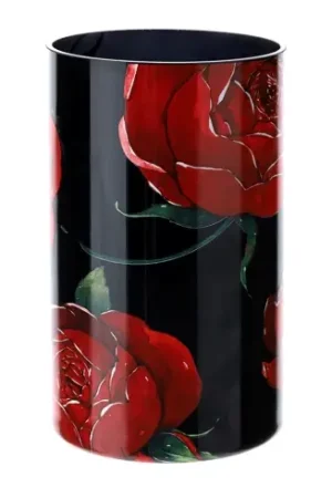 Hervit Vaso Natalizio Rose Baccarat in Vetro D12xH20 cm Nero Ultimissimo Modello