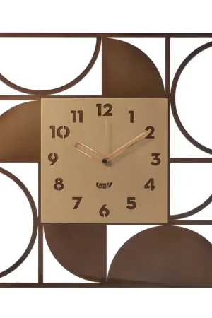 Arti & Mestieri Orologio Glam 50x50 cm Caramello e Oro Laccato Prezzo Conveniente