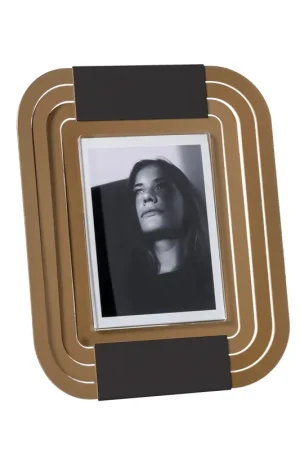 Arti & Mestieri Cornice Portafoto Tudor 17x21 cm Oro Laccato e Nero Sconto