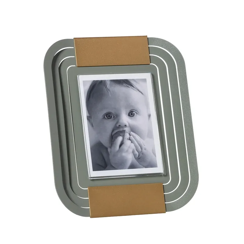 Arti & Mestieri Cornice Portafoto Tudor 17x21 cm Giada e Oro Laccato Ultime Pezzi