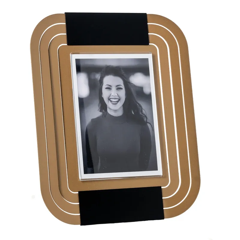 Arti & Mestieri Cornice Portafoto Tudor 23x28 cm Oro Laccato e Nero Spedito Oggi