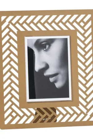 Arti & Mestieri Cornice Portafoto Mille Intrecci 26,7xH31 cm Oro Laccato Solo Oggi