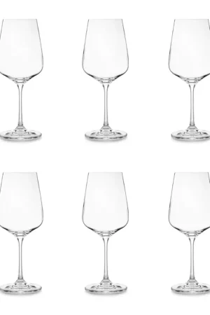 Crystal Bohemia Set 6 Calici Vino Rosso Dora Strix 450ml in Vetro Miglior Prezzo