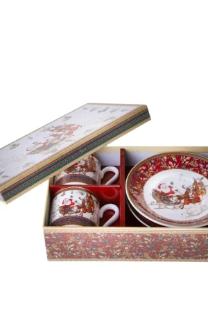 Bianchi Dino Set 2 Tazze Natalizie con Piattino in Ceramica Compra Online