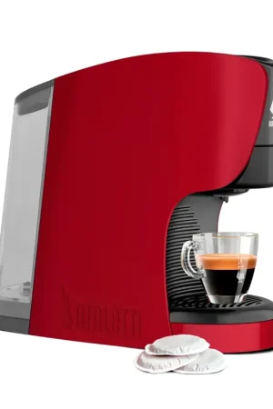 Spedito Oggi Bialetti Bundle Macchina Caffè Espresso Dama con 30 Cialde Omaggio Rossa