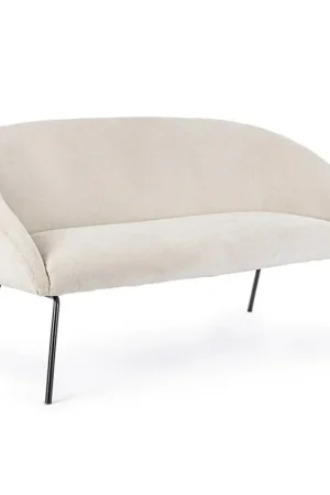 Andrea Bizzotto Divano Aiko in Velluto a Coste Bianco 142x80 cm Di Tendenza