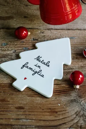 Simple Day Sottopentola Natalizio Albero Natale in Famiglia 21x15 cm Vendita Finale
