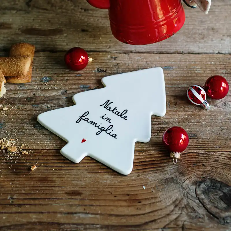 Simple Day Sottopentola Natalizio Albero Natale in Famiglia 21x15 cm Vendita Finale