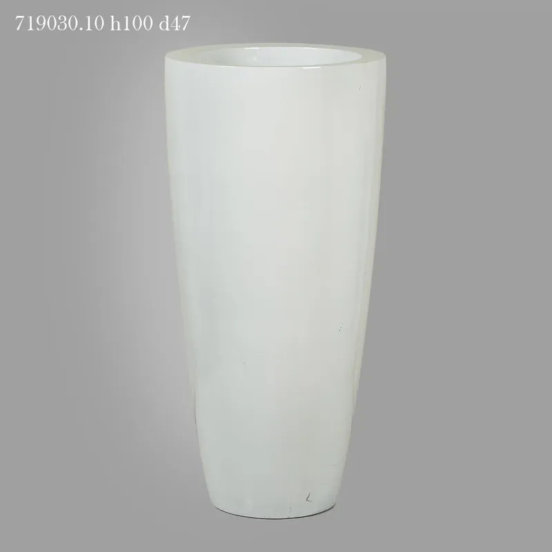 EDG Enzo De Gasperi Vaso Alto Rotondo Vetroresina Oro H100 cm Bianco Compra Online