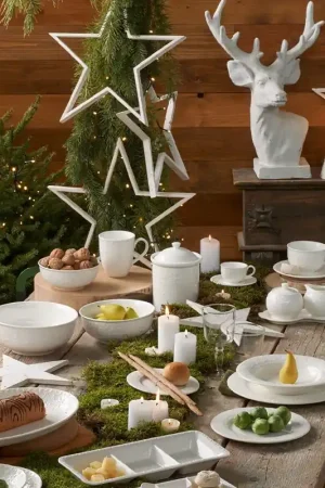 Ultimissimo Modello Galbiati Servizio di Piatti Natalizio 24 Pezzi Regal Christmas in Porcellana