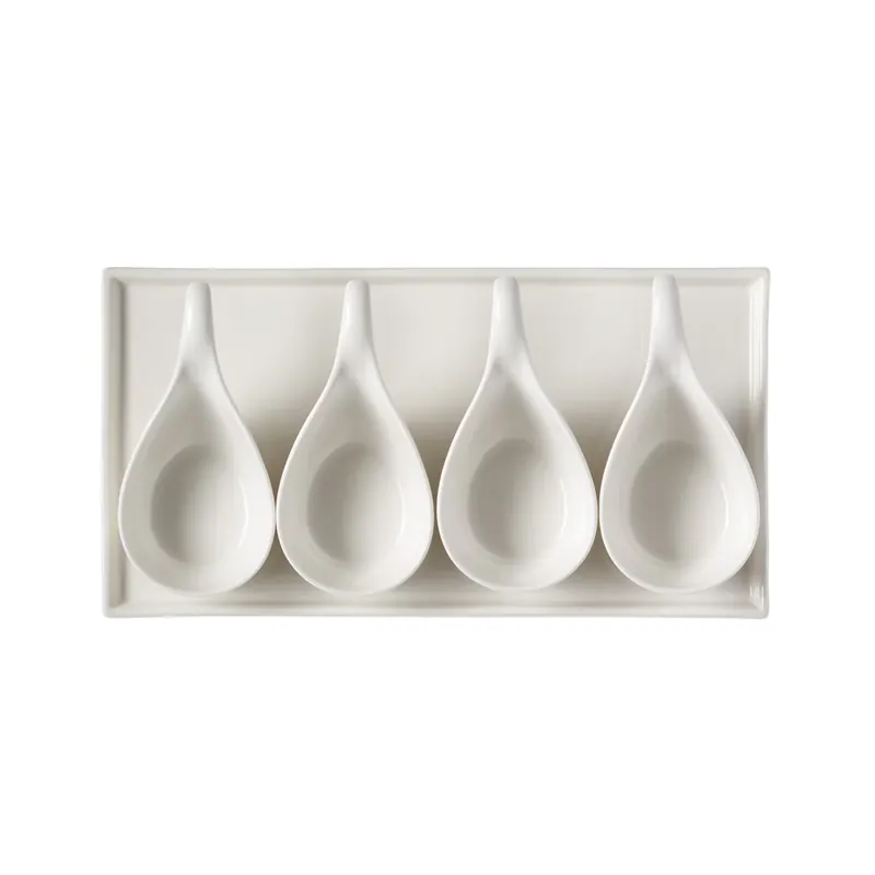 Galbiati Set Antipastiera Finger Rettangolare 5 Pezzi Convivio in Porcellana Prezzo Conveniente