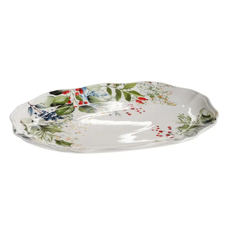 Galbiati Piatto da Portata Winter Garden Festonato 35x24x2.5 cm Offerta Lampo
