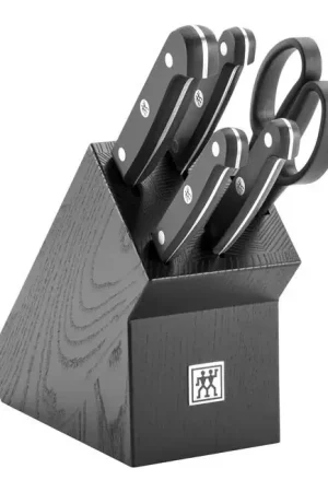 Zwilling Ceppo di Coltelli 7 Pezzi Gourmet in Legno Nero Occasione