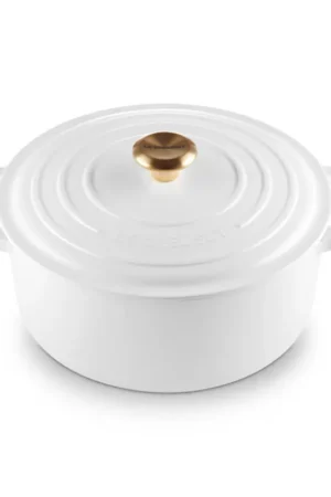 Le Creuset Cocotte Rotonda Evolution in Ghisa Vetrificata 28 cm Bianco Reso Gratuito