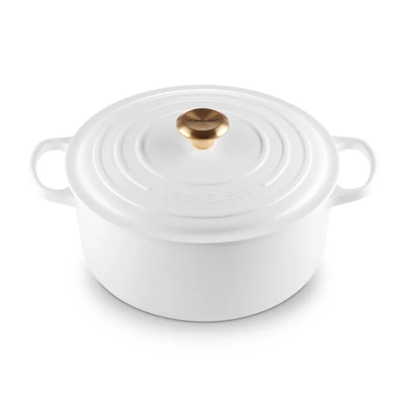 Le Creuset Cocotte Rotonda Evolution in Ghisa Vetrificata 28 cm Bianco Reso Gratuito