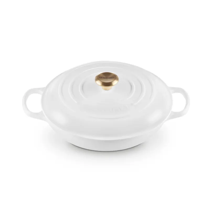 Acquista Ora Le Creuset Tegame 2 Manici con Coperchio D30 cm in Ghisa Vetrificata Bianco