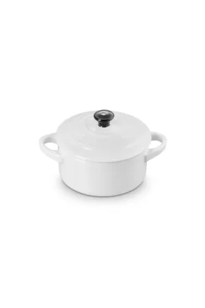 Le Creuset Mini Cocotte Rotonda in Gres Vetrificato 10 cm Bianco Scelto Dai Clienti