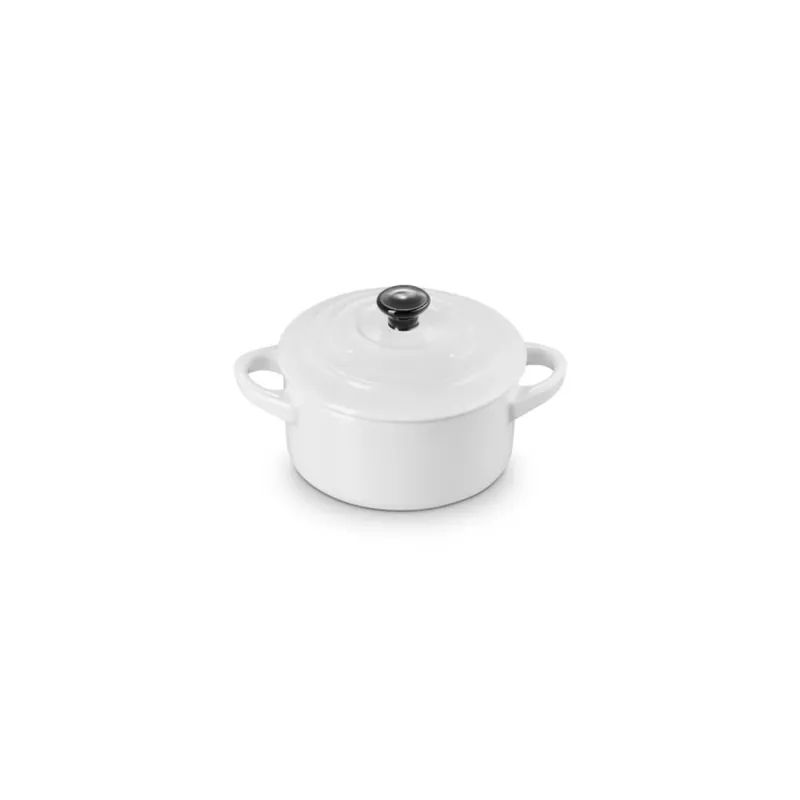 Le Creuset Mini Cocotte Rotonda in Gres Vetrificato 10 cm Bianco Scelto Dai Clienti