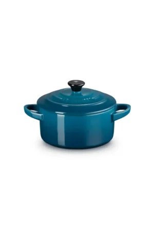 Consegna Rapida Le Creuset Mini Cocotte Rotonda in Gres Vetrificato 10 cm Deep Teal