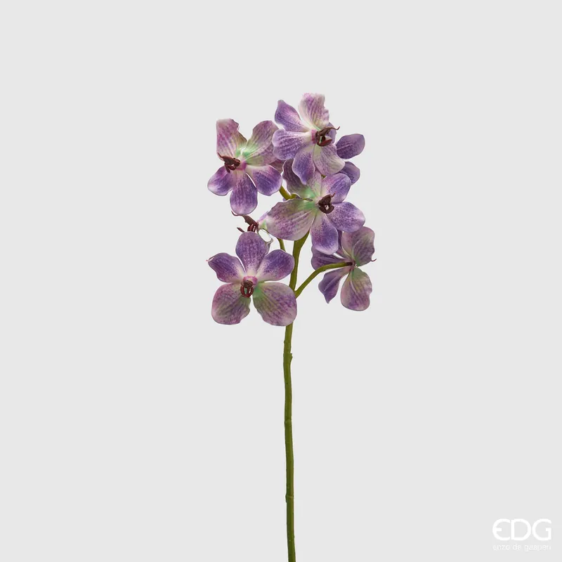Vendita Finale EDG Enzo De Gasperi Ramo Artificiale di Orchidea Vanda H70 cm Lilla Sfumato