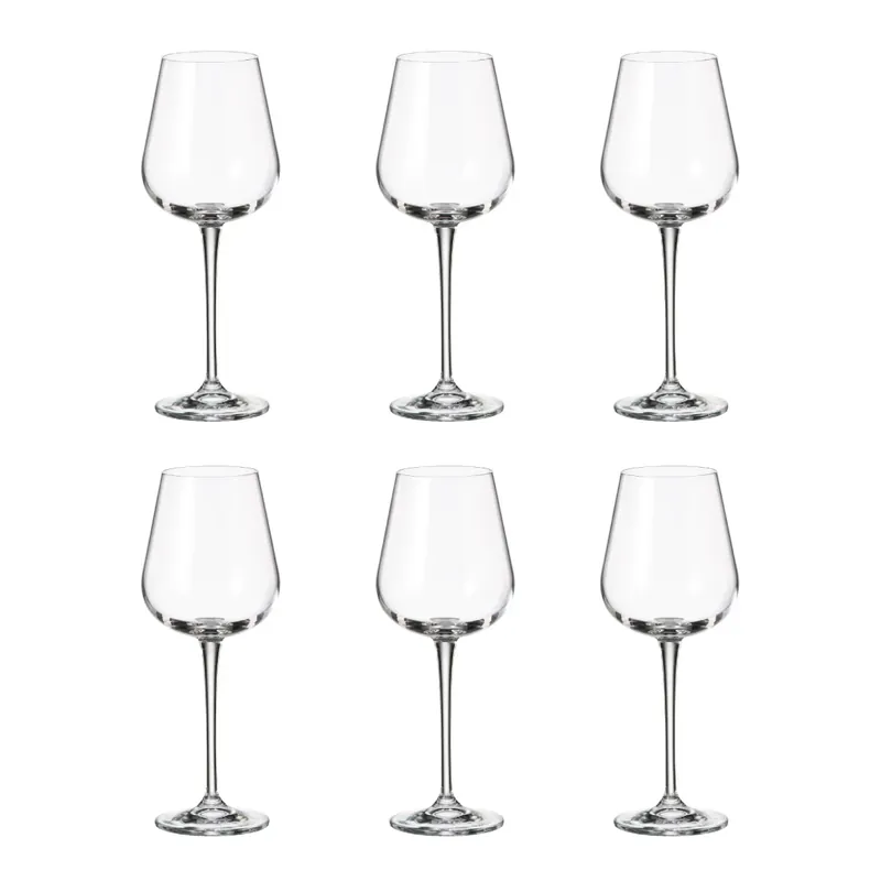 Saldi Crystal Bohemia Set 6 Calici Vino Bianco Ardea 330ml in Vetro