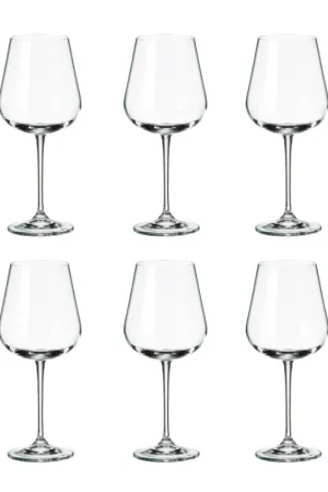 Economico Crystal Bohemia Set 6 Calici Vino Rosso Ardea 540ml in Vetro