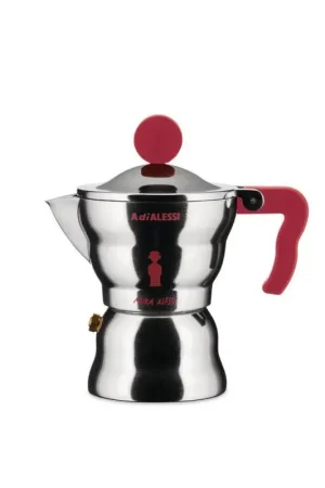 Ultimissimo Modello Alessi Moka Caffettiera Espresso 1 Tazza Rossa