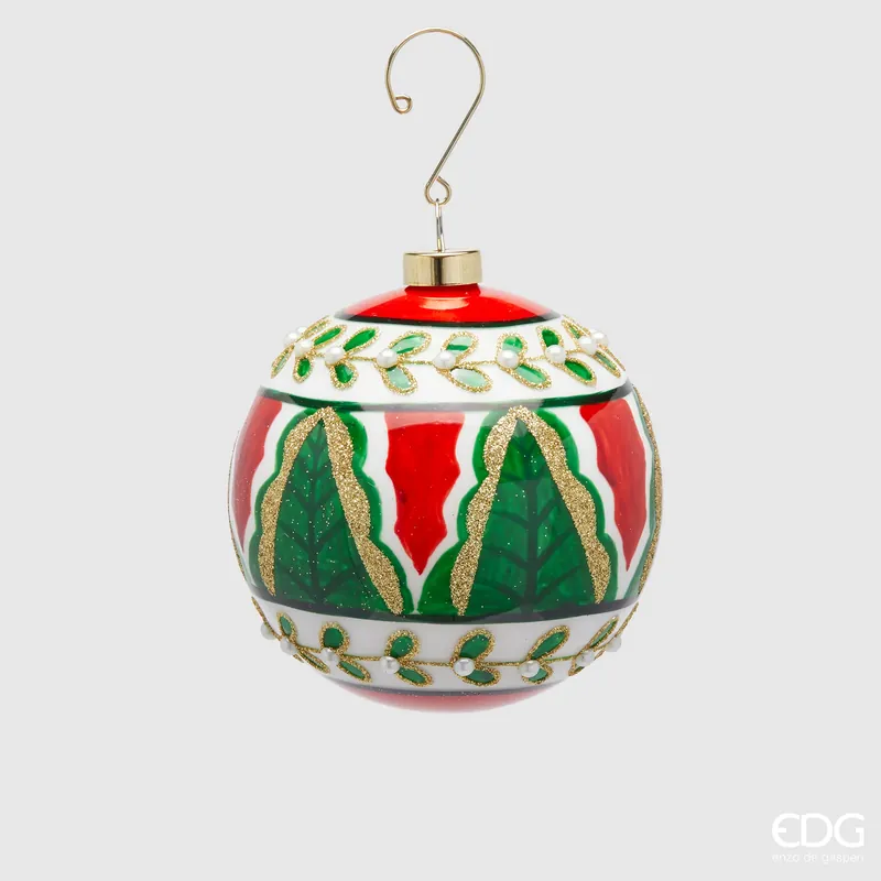 Spedizione Espresso EDG Enzo De Gasperi Pallina di Natale Tirolo in Vetro D10 cm