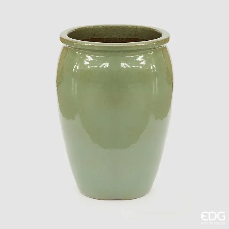 Reso Gratuito EDG Enzo De Gasperi Vaso Glaze Atlas Anfora H68 D50 cm Verde Salvia