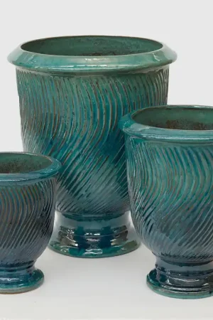 EDG Enzo De Gasperi Vaso Glaze Atlas Coppa Onde H67 D54 cm Turchese Ordina Subito