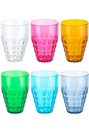 Spedizione Espresso Guzzini Set 6 Bicchieri Alti Tiffany Acqua D9xH13 cm