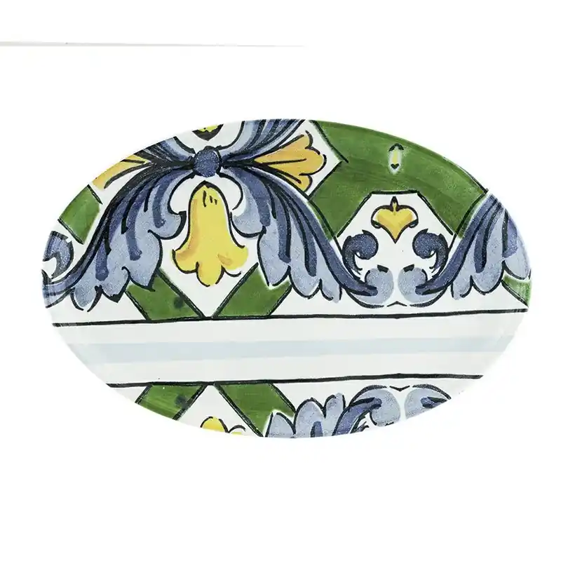 Villa Altachiara Vassoio Ovale Taormina in Ceramica 40x25 cm Professionale