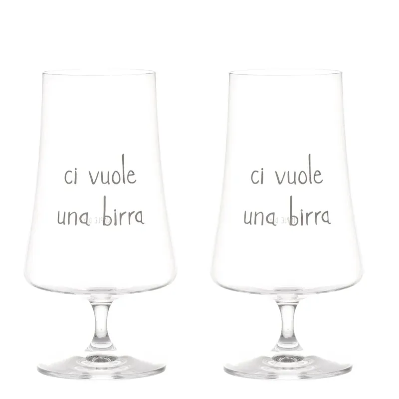 Non Perdere Simple Day Set 2 Calici Ci Vuole Una Birra 55cl