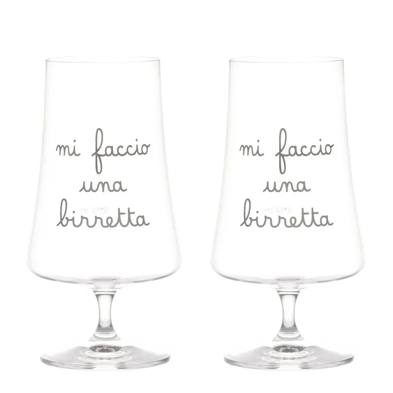 Simple Day Set 2 Calici Mi Faccio Una Birretta 55cl Spedizione Espresso