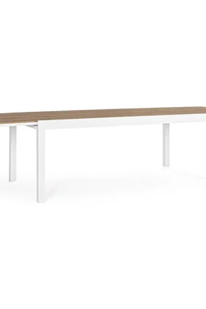Andrea Bizzotto Tavolo Allungabile Elias 200-300 x 95 cm in Alluminio Bianco Ultime Pezzi