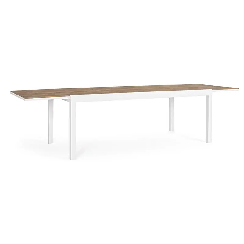 Andrea Bizzotto Tavolo Allungabile Elias 200-300 x 95 cm in Alluminio Bianco Ultime Pezzi