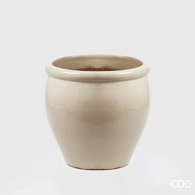 EDG Enzo De Gasperi Vaso Glaze Bombato H65xD65 cm Avorio Compra Online